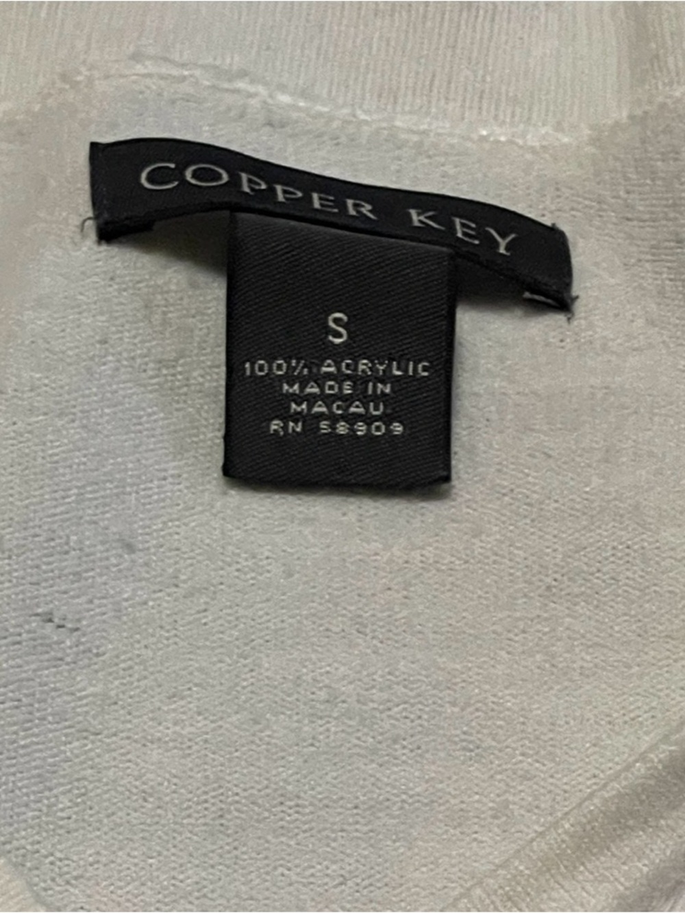 Copper Key Women's White Acrylic Sweater